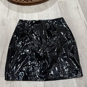 Fashion Nova Glossy Black Mini Skirt